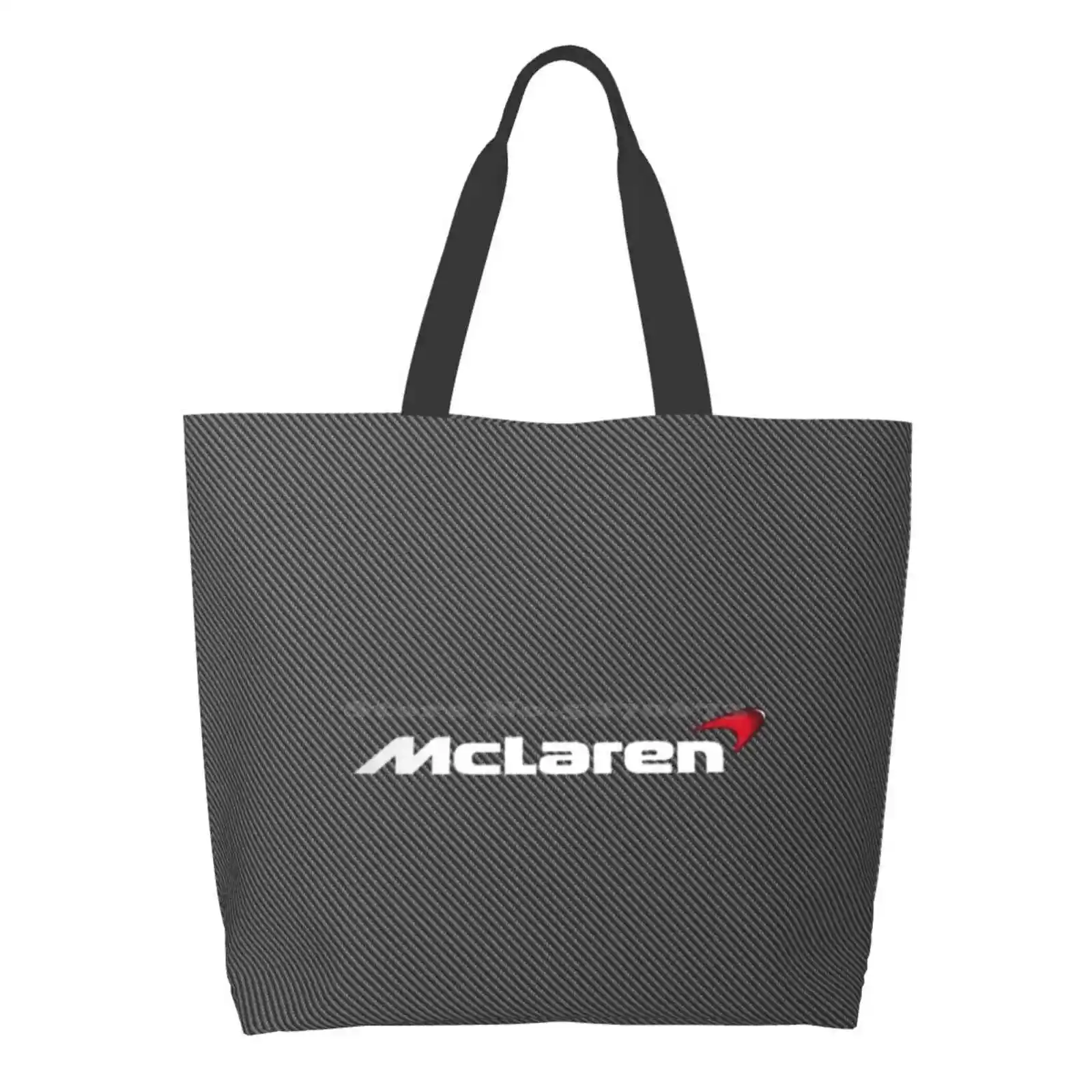 

Mclaren Logo On Carbon Fiber High Quality Large Size Tote Bag Logo Car Racing Automotive Supercar Hypercar Carbon Fiber Carbon