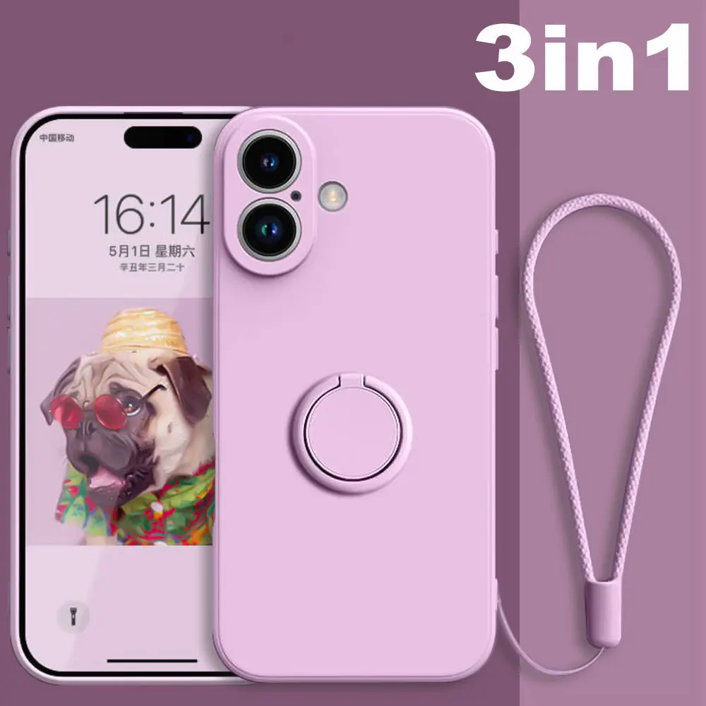 Luxury Silicone Magnetic Case with Shockproof Ring Holder Cover