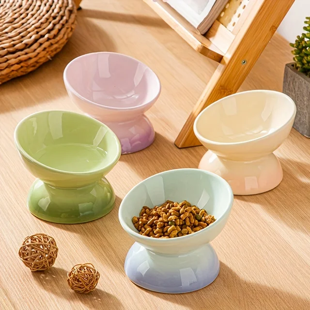Ceramic Cat Bowl Pet Accessories Drink Water Bowl Diagonal High Feet Cute Protection Cervical Spine Cat Bowl Pet Supplies Ceramic Cat Bowl Pet Accessories Drink Water Bowl Diagonal High Feet Cute Protection Cervical Spine Cat Bowl Pet Supplies