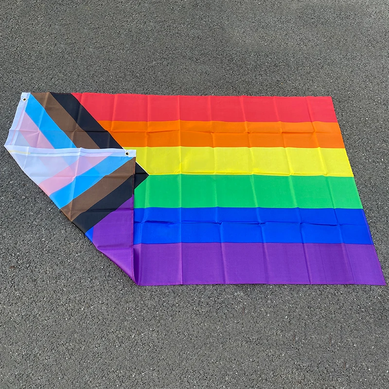 Rainbow Flag Aerlxemrbrae 150X90CM Banner 100D Polyester Grommets lgbt Gay Progress Pride