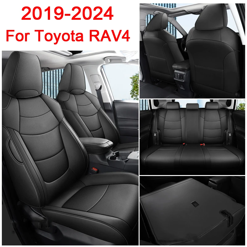 

Leather Car Seat Covers Full Set For Toyota RAV4 2019 2020 2021 2022 2023 2024 RAV-4 Seat Protective Cover Interior Accessories