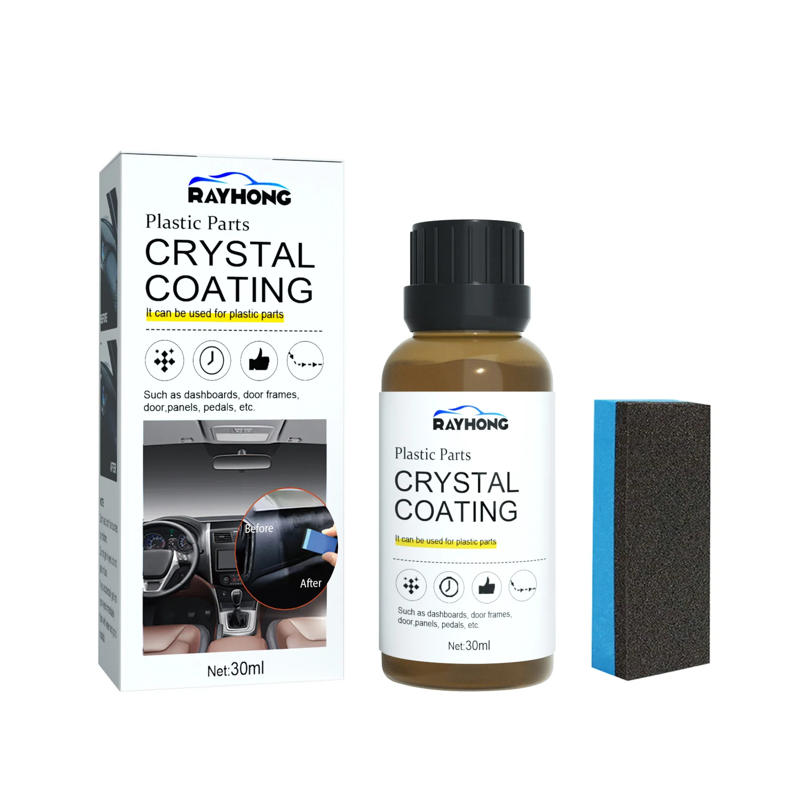 Crystal Coating for Car Plastic Restorer Plastic Parts Crystal Coating Easy  Use Car Paint Shines Refresher Great Gloss Protect