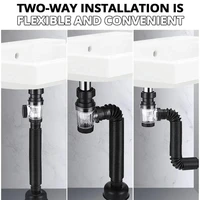 Flip Top Anti-Odor Drain Pipe Set Kitchen Sink Drain Retractable Deodorizing Filter Flexible Downspout Bathroom Anti Clogging 2