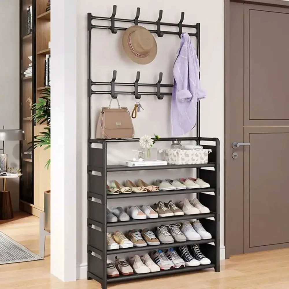 Multi-Layer Shoe Rack Coat Rack Storage Doorway Shoe Shelf DIY Clothes Hanger Clothing Drying Home Dorm Balcony Hall Furniture shoe rack