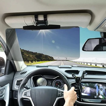 Universal HD Car Sun Visor Extensions Anti-Dazzle Anti-UV Polarized Sunshade Plate Clear Vision 2in1 Day Night Sun Visor Mirror 1