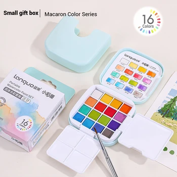 LANGUO 16-64 Colori Set di Colori Solidi Acquerello Portatile per Schizzi Studenti Aristi Pittura Materiale Scolastico di Arte di Cancelleria