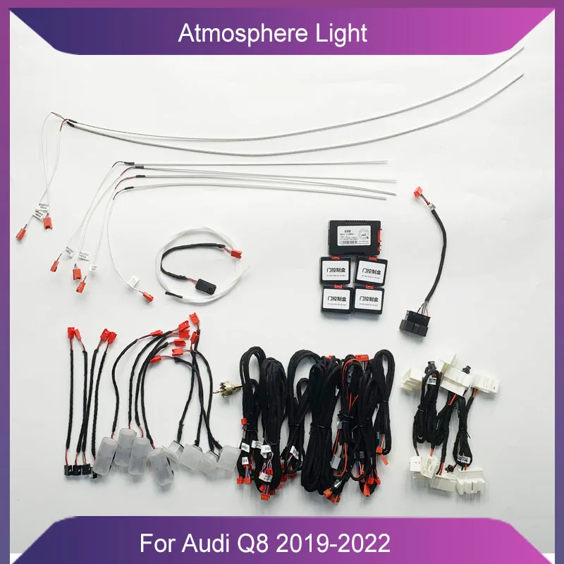 

Auto 30 Colors For Audi Q8 2019-2022 Steering Wheel Control Decorative Ambient Light LED Atmosphere Lamp Illuminated Strip