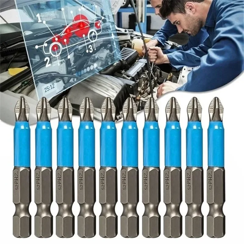 

3/5/10Pcs 50mm PH2 Cross bit drill Head Screwdriver Bits Hand Tools Anti Slip Electric Hex Shank Magnetic Screwdriver Drill Bit