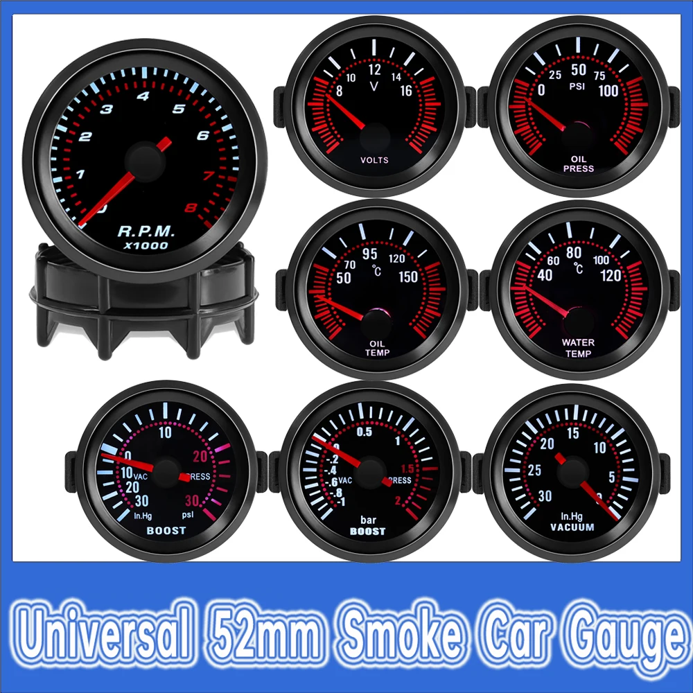 52mm Auto Car Digital LED Turbo Boost Gauge Vacuum Press Meter Display