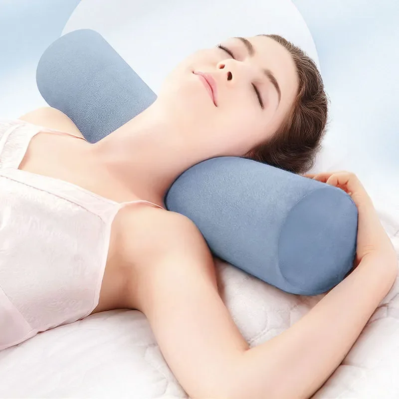 

2023 NEW Memory Cotton Cylindrical Cervical Neck Pillow Sleeping Round Pillow Adult Neck Protection Pillow