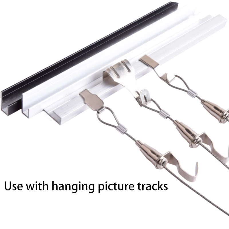 VILLCASE 20-Pack Picture Rail Hooks - Heavy Duty S Hooks For Hanging Art, Gallery Walls, No-Nail Installation, Zinc Alloy, Silver Finish - View #7