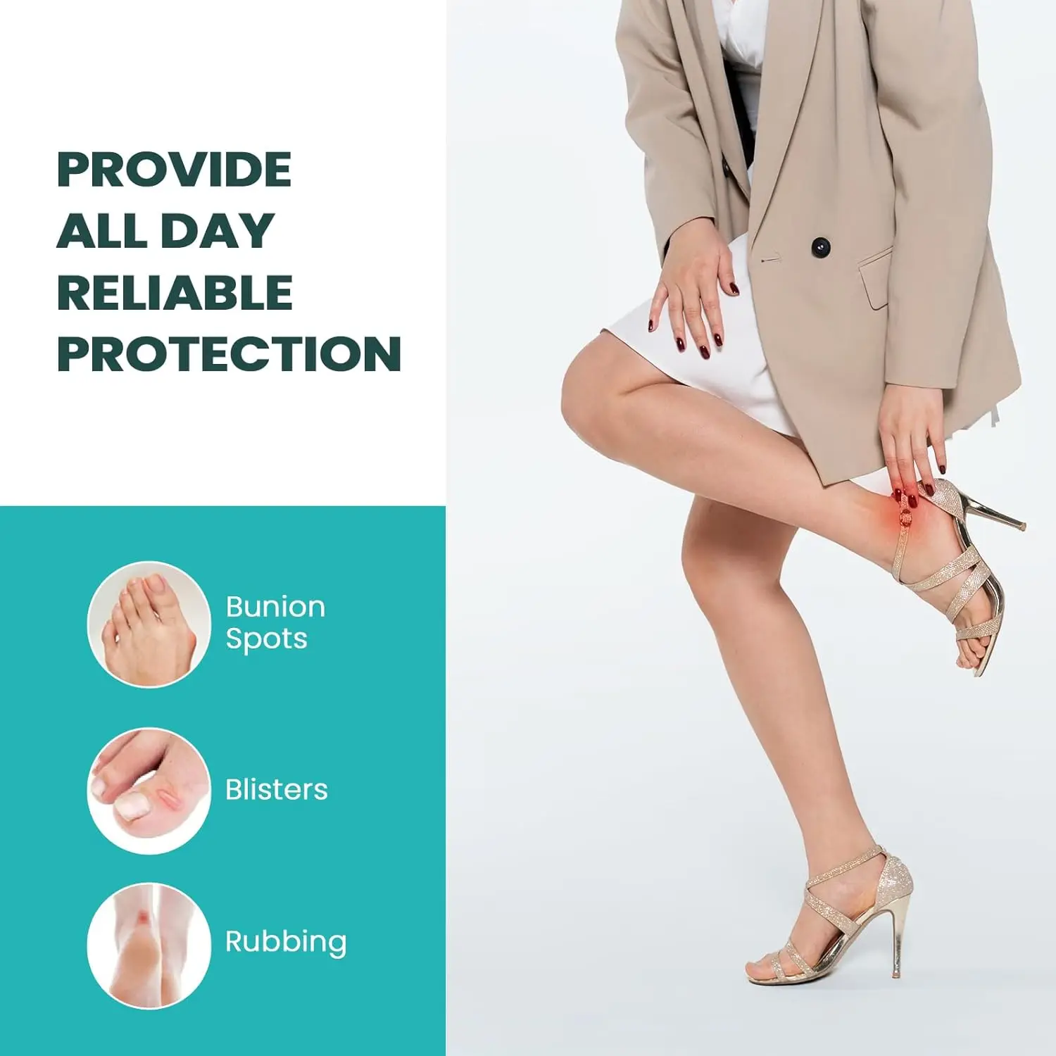 Waterproof Hydrocolloid Gel Blister Pads - Adhesive Protection for Heels, Feet, and Toes (10-32ct)
