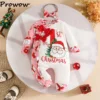 My First New Year Baby Clothes Front Bows Santa Claus Romper Jumpsuit For Newborns Infant Carnival Party Baby Christmas Bodysuit