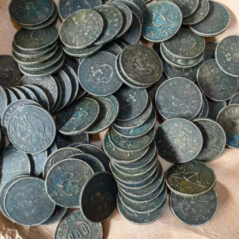 Antique Coin Green Rust Copper Board 1Copper Coins Copper Board Yuan Big Head Coin Antique Copper Coins Longyang Ancient Coin 2