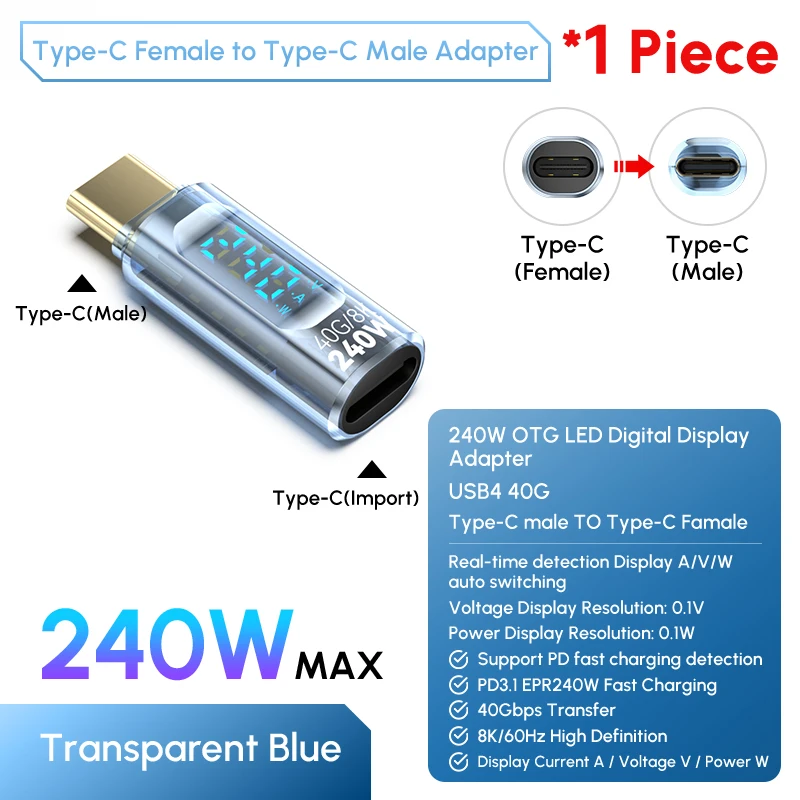 USB-C to Lightning 35W Fast Charging Adapter with Digital Display