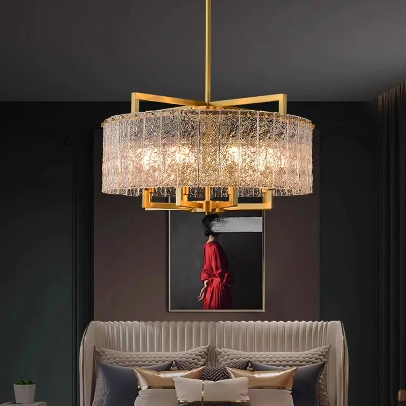 Round Brass Drum Chandelier