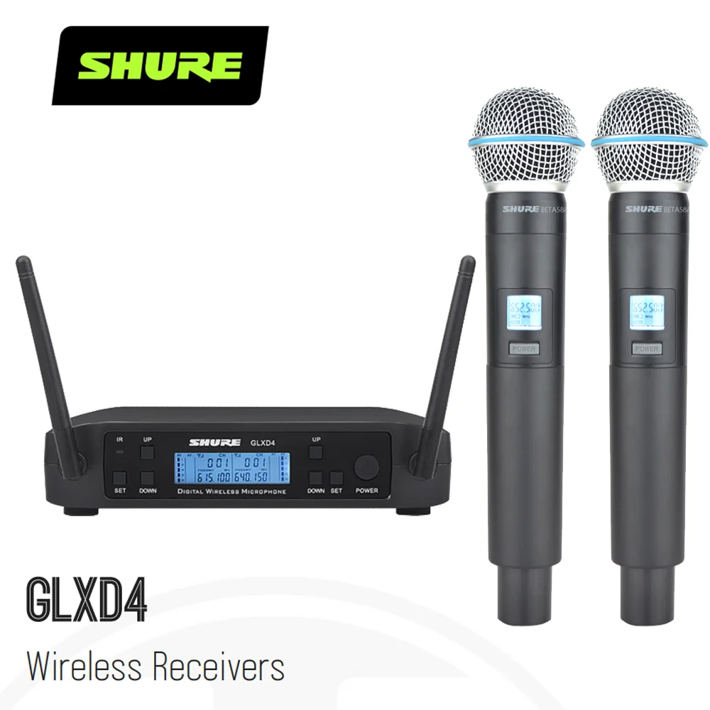 Shure Original Glxd4 Glxd24 Beta58a Handheld Mic 2 Channel Uhf 640 ...