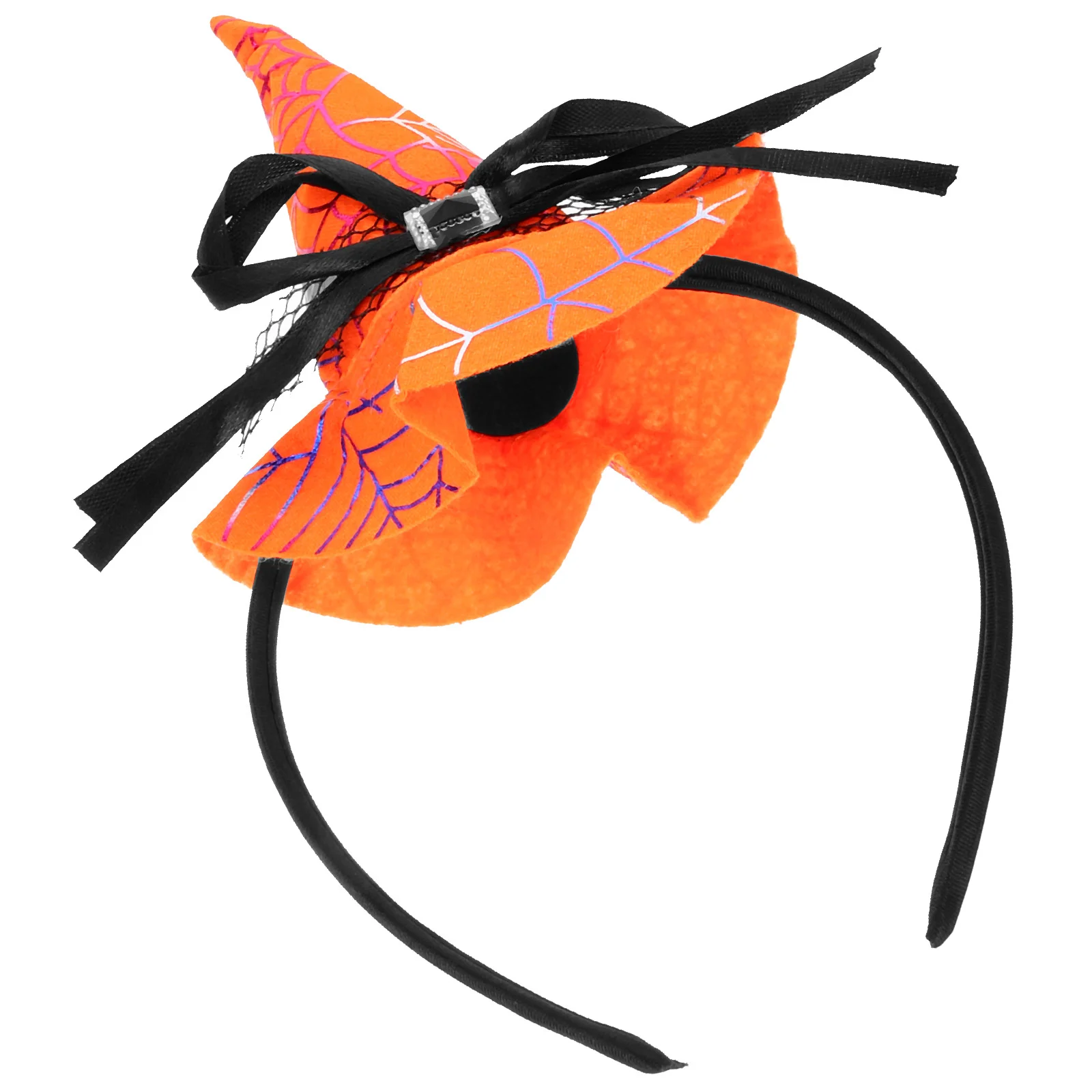 Hair Ribbons Halloween Headband Witch Hat Clasp Accessories Hoop Orange Headwear Child