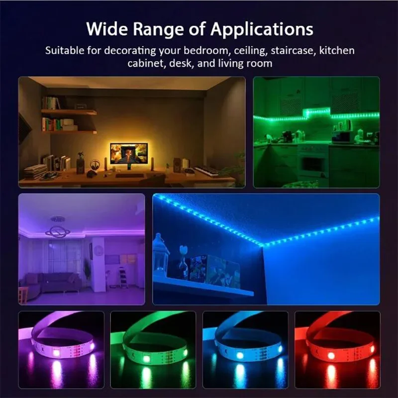 LED Lights Bluetooth 5050 SMD USB LED Strip Alexa APP Control WIFI RGB Adhesive Luces Led TV Backlight Lamps for Room Decoration