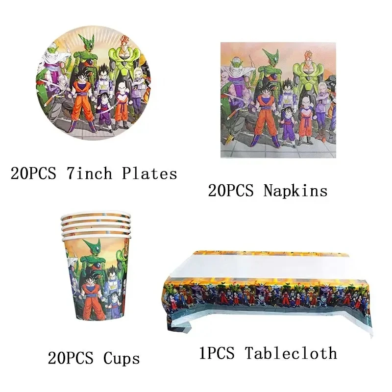 Party Decorations Dragoned Balls Z Birthday Party Balloons Anime Theme Tableware Plate Napkins Balloon Deco Supplies Baby Shower Boys