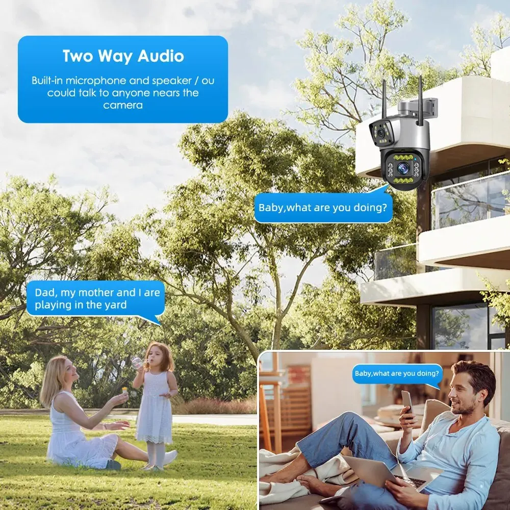 Dual Lens 4G IP Camera WiFi 8MP 4K Surveillance Cameras Wireless Outdoor Smart Home Night Vision V380 Digital Zoom CCTV Camara 5