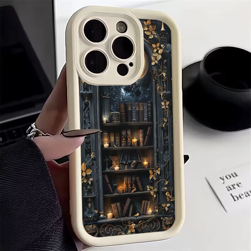 Creative Bookshelf Shockproof Silicone Phone Case