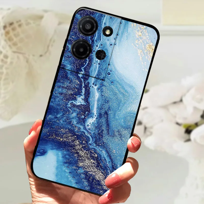 Marble Printed Shockproof TPU Matte Phone Case - Soft Protective Back Bumper Cover