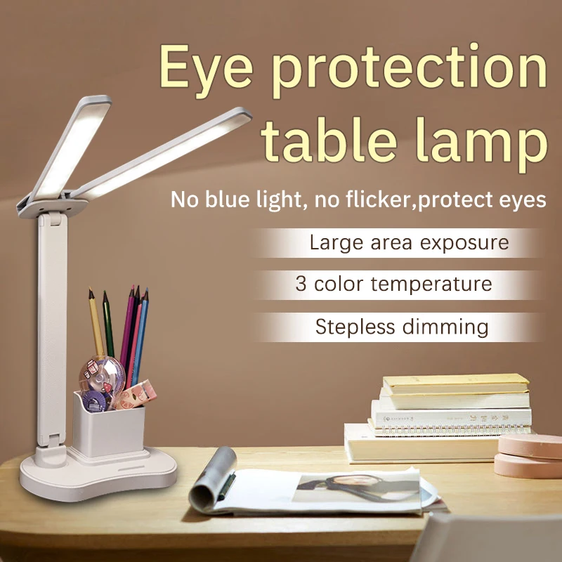 

Creative student reading Touch double lamp holder eye protection desk lamp