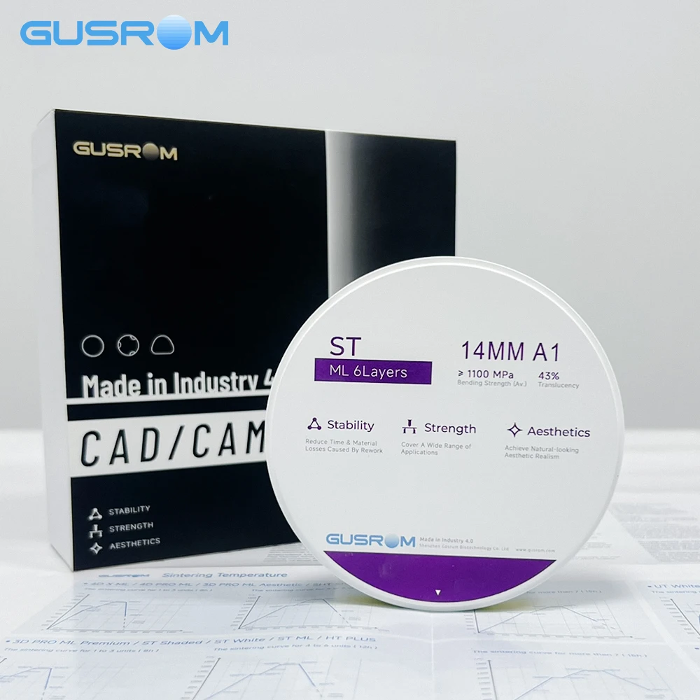 GUSROM ST ML Zirkonoxid-Block Hochfeste 98mm Vorgefärbte Dental-Zirkonoxid-Scheibe für CAD CAM Posterior-Kronen Brücken Dentallabor – Detail 8