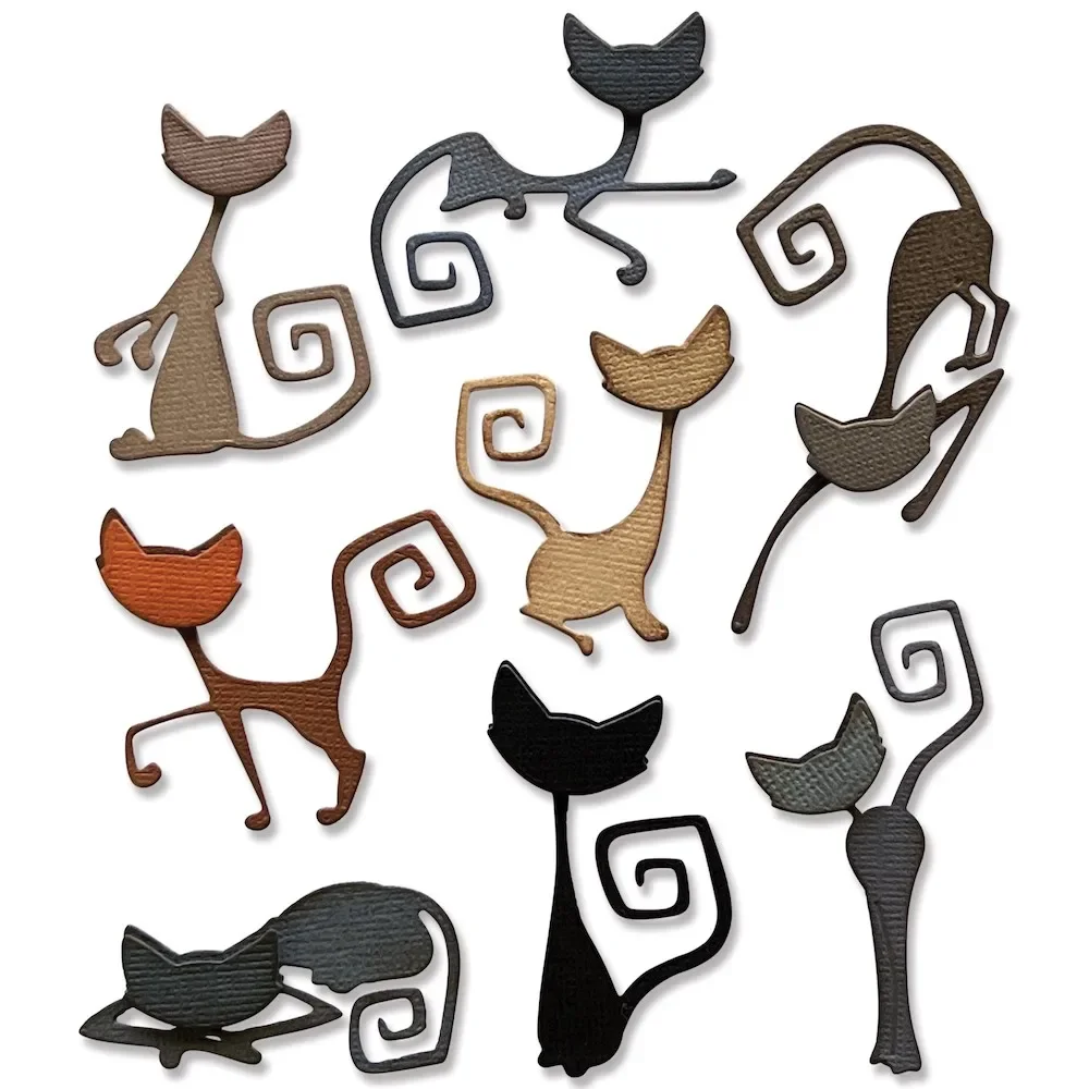 2023 Luglio New Retro Halloween Animal Black Cat Wildcat Metal Cutting Dies Per Fare Biglietti Di Auguri Scrapbooking No Clear Timbri