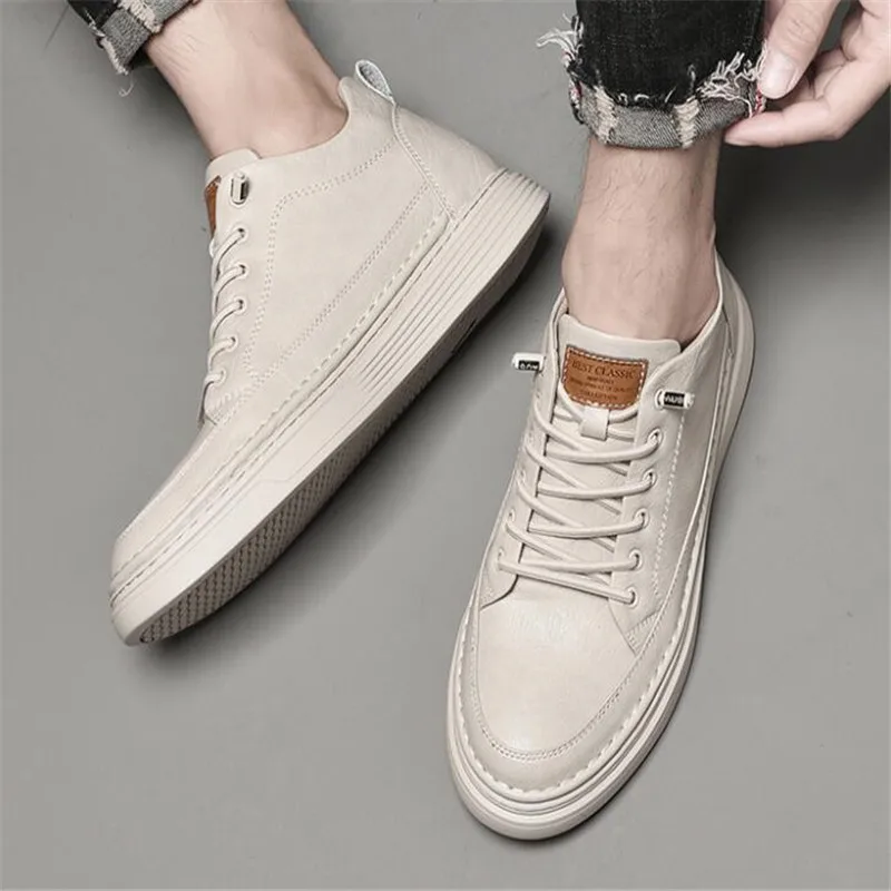 Genuine Leather Men Shoes Height Increase Shoes Men Height Increase Insole 6CM Men Sneakers Men's Business Casual Leather Shoes