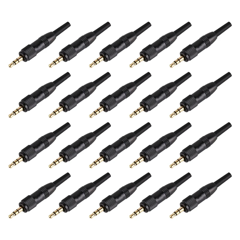 Stereo Screw Locking Audio Lock Conector para Sennheiser para Sony Nady Audio2000 Mic Spare Plug Adapter 20 Pcs 3.5 mm