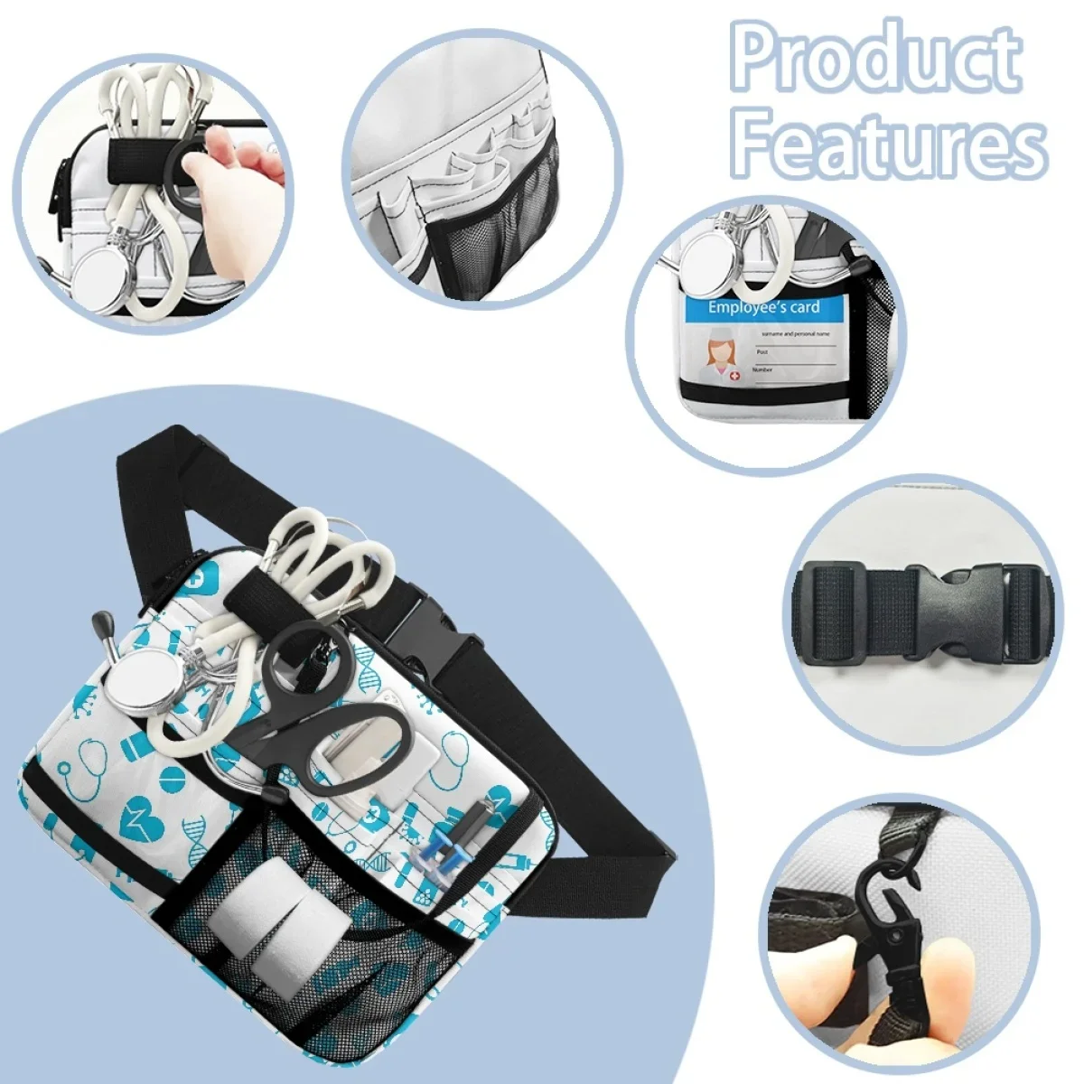 Nurse Fanny Pack Medical Equipment Healthcare Printing Practical Portable Ladies Pocket Storage Organizer Pouch Print on Demand