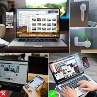 2024 Magnetic Laptop Phone Holder Computer Monitor Side Cell Phone Slim& Foldable For iPhone 14 13 12 Series Case and All Phone 3
