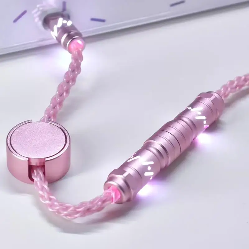 Luminous hollow RGB single crystal copper aviation plug cable 8K magnetic axis keyboard data cable charging