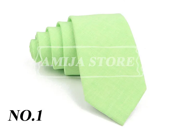27 Farben feste Baumwolle Krawatte für Mann Hochzeit 6,5 cm dünne dunkelorange Koralle grün Krawatte Party Smoking Krawatte Geschenk Krawatte Zubehör – Detail 4