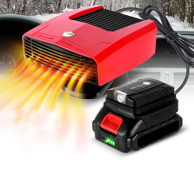 Lithium Electric Heater Portable Demister Car Mounted Outdoor Heater Warmer  Machine With Light And USB For Makita 18V Battery - AliExpress