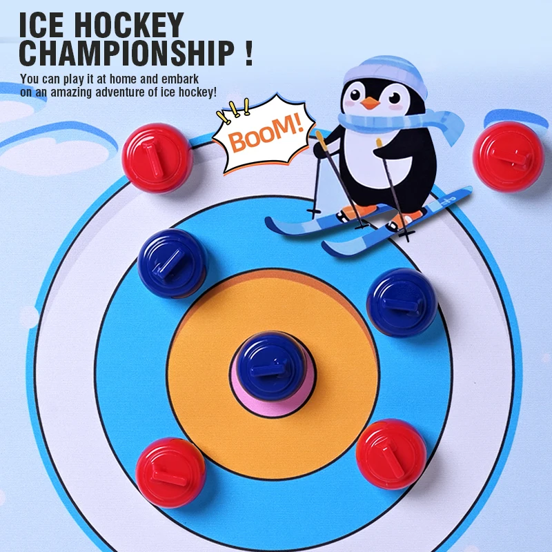 Table Curling Board Games for Family Interactive Tabletop Bowling Curling Game Shuffleboard Developmental Game Educational Toy