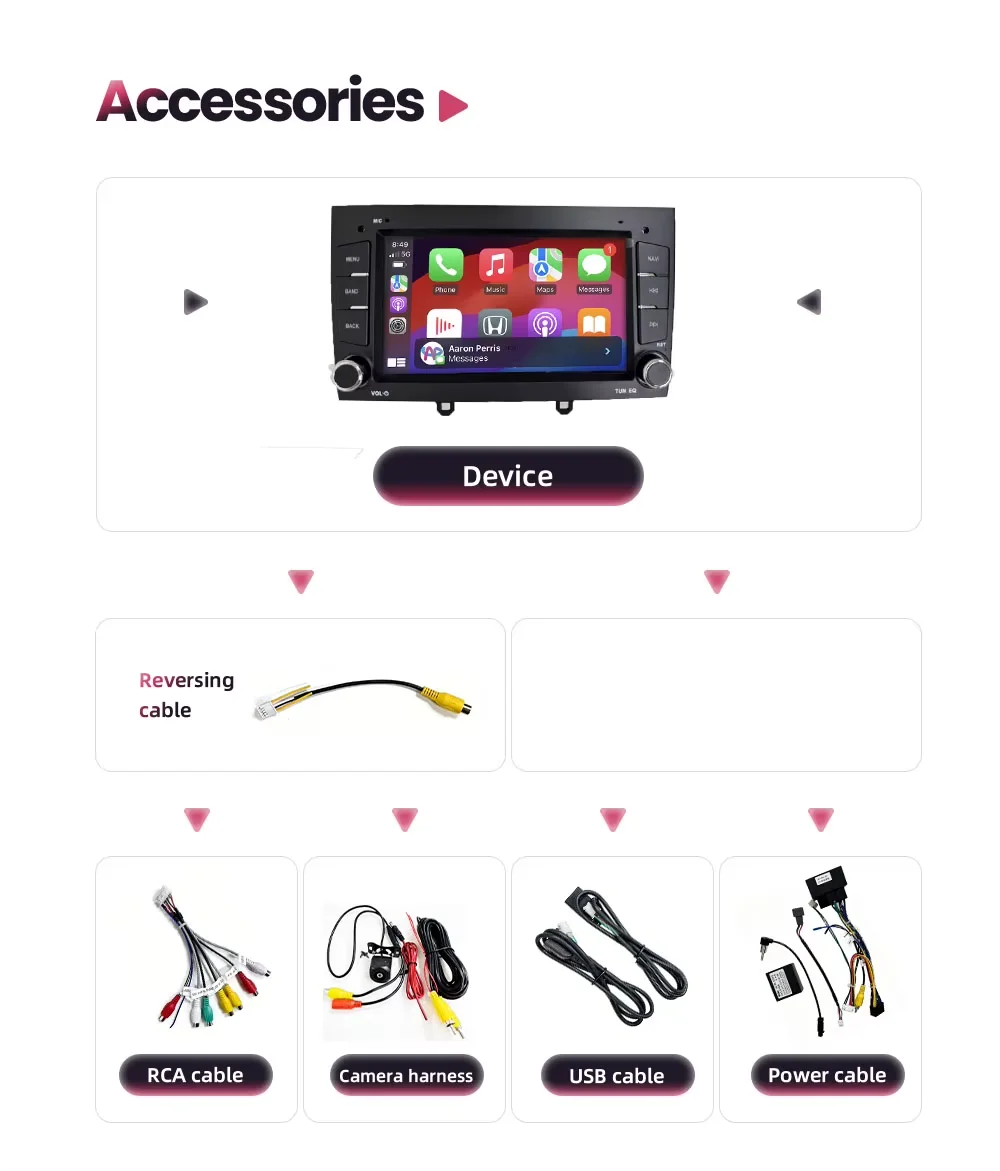 BONROAD Radio Multimedia para Auto con Pantalla de 7 Pulgadas, Sistema Linux, Carplay Inalámbrico, Android Auto, para Peugeot 308 408 Sedan SW CC RCZ 308 408 2007-2013, con Mirrorlink, Youtube, Bluetooth, DSP, RDS, Música en Línea, Cámara de Visión Trasera 8