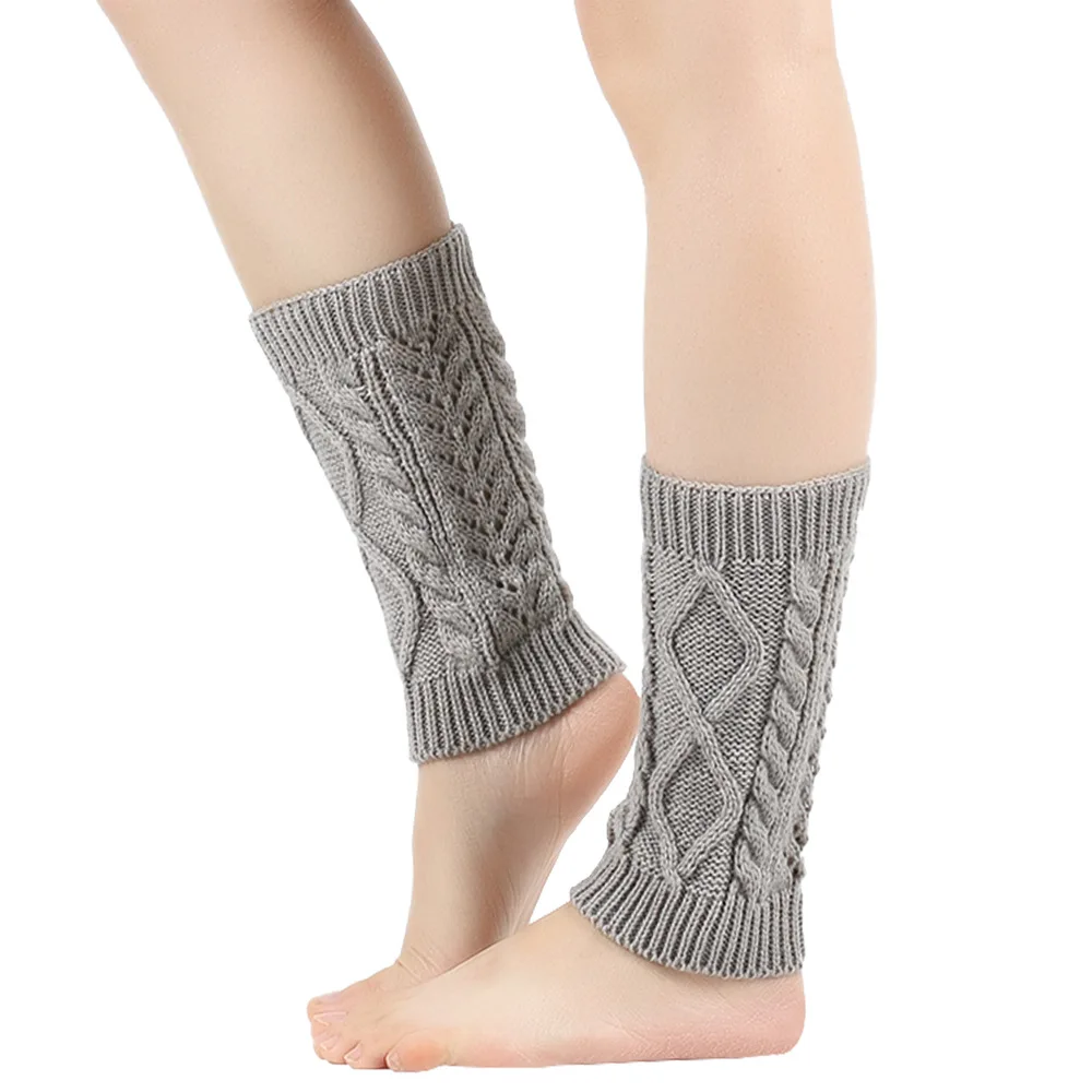 Damen-Beinlinge, Knöchel, Winter, warm, Stretch, gestrickt, Slouch, Thermo-Damen, dicke Wolle, Manschetten, Stiefelsocken, weibliche Diamant-Gamasche – Detail 5
