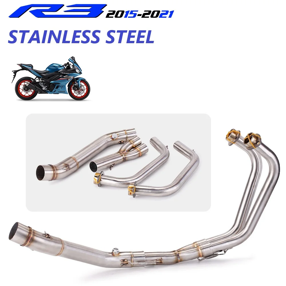 YZF R25 R3 MT03 Full Exhaust System pipe middle pipe slip on for YAMAHA ...