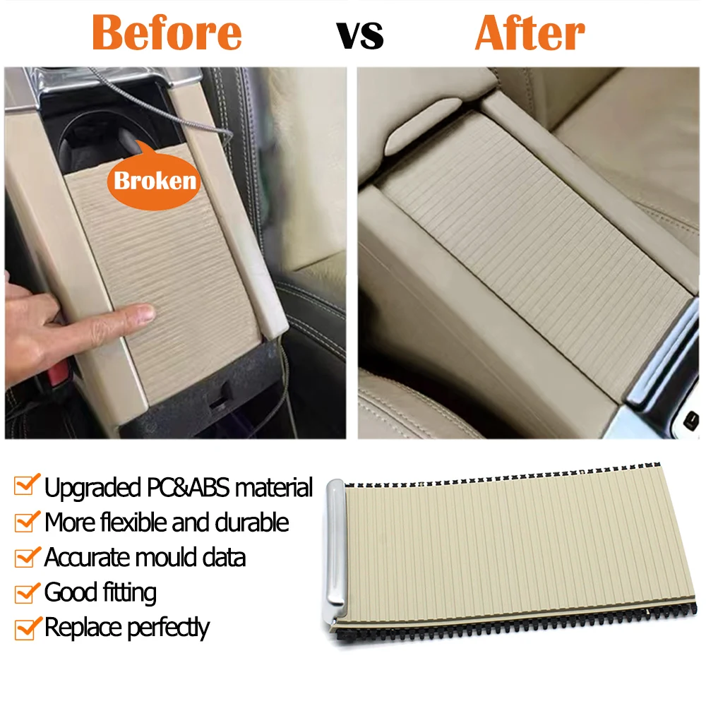 Interior Car Center Console Armrest Water Cup Holder Slider Rolling Blind Shutter Cover For Volvo S60 V60 XC60 39868873 39868875