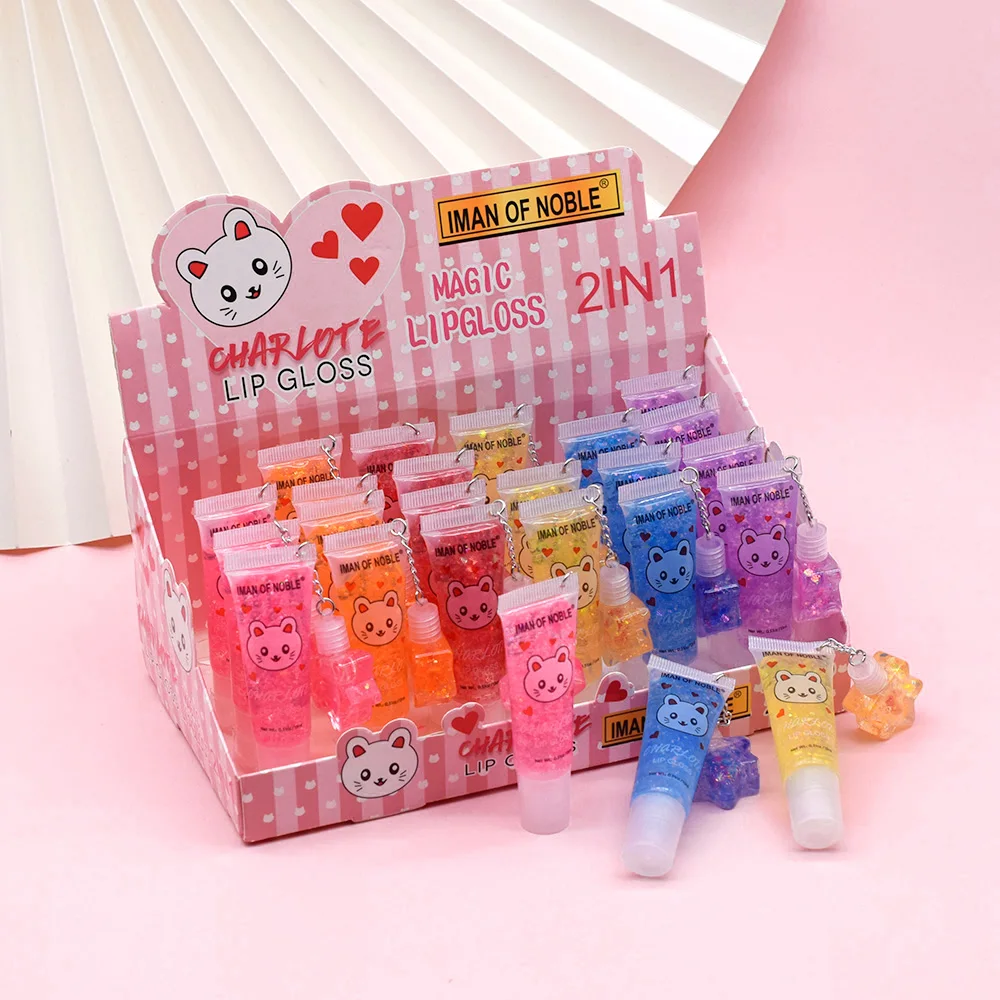 

24Pcs Kawaii Shiny Lip Oil Set 6 Colors Lip Jelly Color Changing Lip Oil Natural Moisturizing Lips Cosmestic