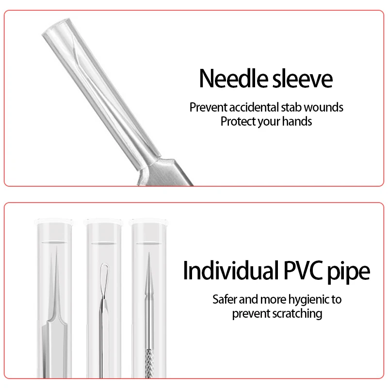 Stainless Steel Pimple Needle Double Head Acne Hook Pimple Squeeze Blackheads Whiteheads Remover Skin Care Women Beauty Set Tool facial beauty instrument blackhead remover skin tag remover blackhead instrument