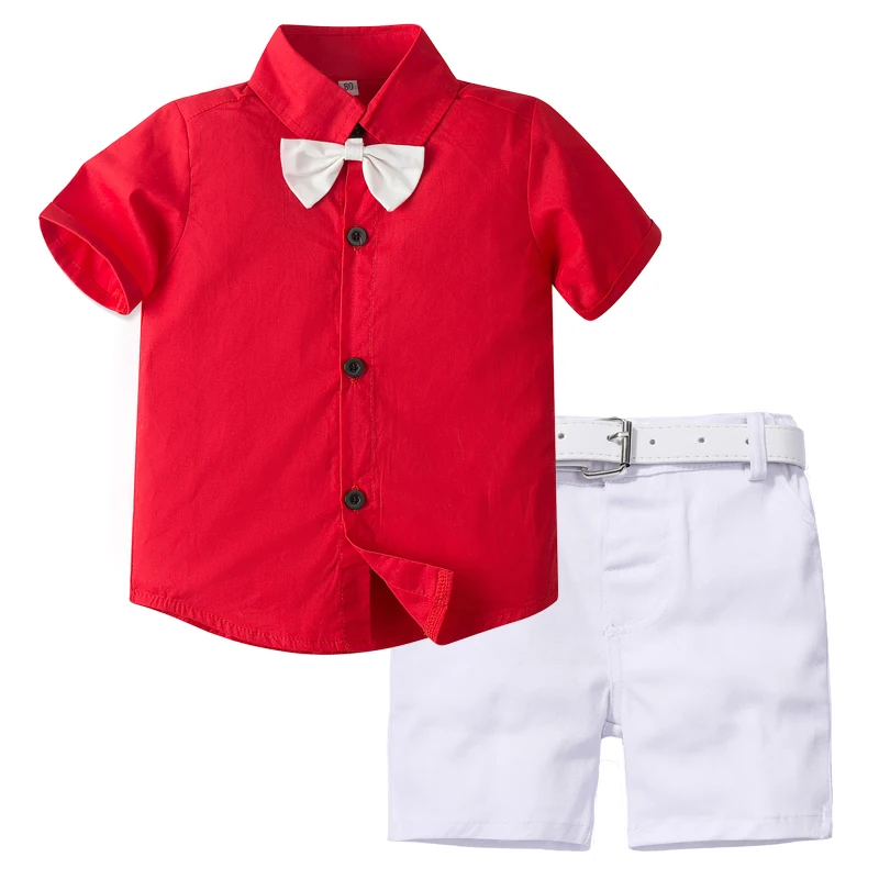 

Toddler Boys Clothing Set Summer Kids Wedding Suits for Children Birthday Party Decorations 1 2 3 4 6 Years Shirt Shorts Costume