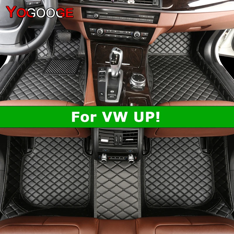 

YOGOOGE Custom Car Floor Mats For VW UP UP! Auto Carpets Foot Coche Accessorie