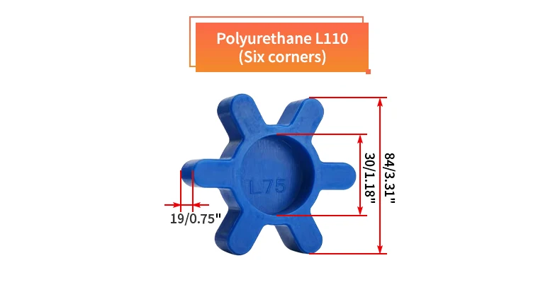 L-Typ-Kissenkupplung L070 L075 L095 L100 L110 Dreiklauenkupplung Spezielles Gummikissen – Detail 5