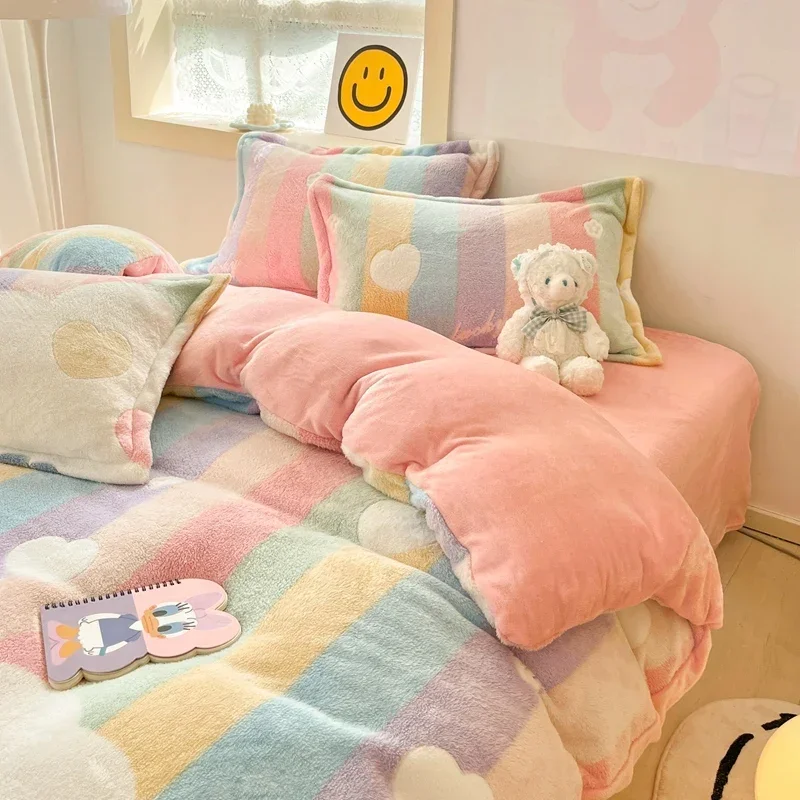 

Flannel Quilt Cover Winter Warm Plush Shaggy Fleece Blanket For Children And Adults In Thicken Velvet Duvet Cover No