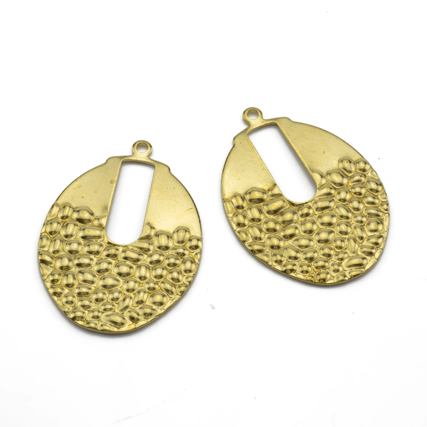 

10pcs Raw Brass Oval Earrings Charms Wavy Pattern Pendants Earrings for Women Jewelry Making Accessories DIY Necklace Finding