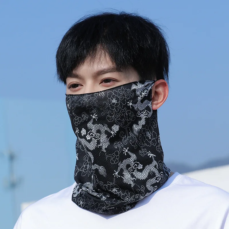 Cycling Bandana Bandana Headscarf Cotton Bandana Neck Gaiter Multifunctional Bandana Men Summer Sports Bandana Ice Silk Neck Gaiter Cover Hanging Ear Triangle Face Tube Scarf Fishing Headband Running Hiking Mask
